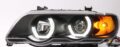 Φανάρια εμπρός 3D angel eyes για BMW X5 (1999-2003) - μαύρα , χωρίς λάμπες (Η7) - σετ 2τμχ. € 679,1