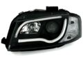 Φανάρια εμπρός led Lightbar design για Audi A3 (2008-2012) - chrome ,μαύρα , με λάμπες (Η1) - σετ 2τμχ. € 535,7