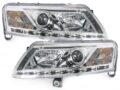 Φανάρια εμπρός για Audi A6 με φώτα ημέρας led (2004-2007) - chrome , με λάμπες (Η1) - σετ 2τμχ. € 451,1