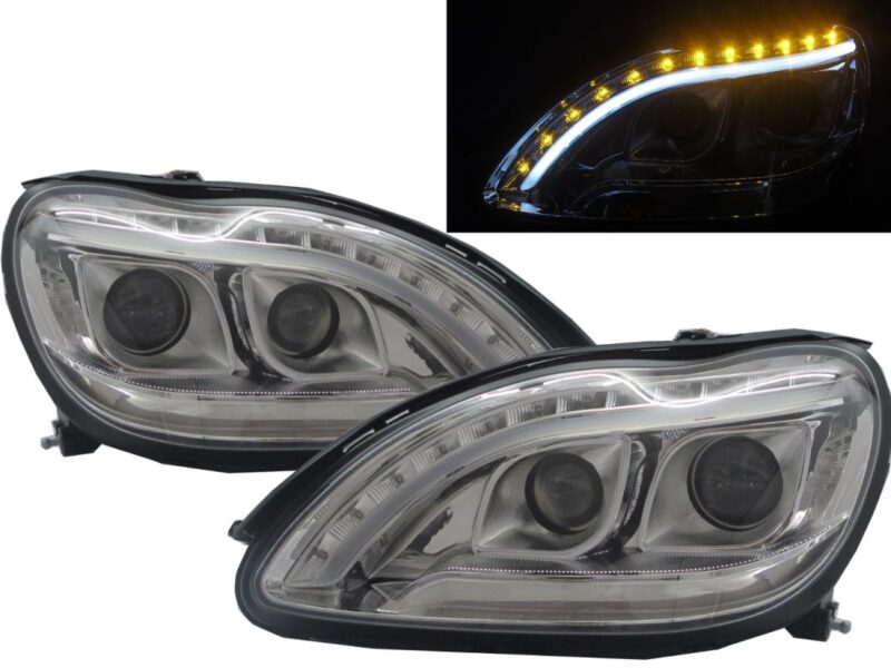 Φανάρια εμπρός led lightbar design για Mercedes S-Class (1998-2005) , με λάμπες (Η1) - σετ 2τμχ. € 595,7