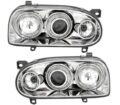 Φανάρια εμπρός angel eyes για Vw Golf ΙΙΙ - chrome , χωρίς λάμπες (Η7) - σετ 2τμχ. € 226,7