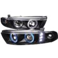 Φανάρια εμπρός led angel eyes για Mitsubishi Galant (1996-2006) - μαύρα , με λάμπες (Η1) - σετ 2τμχ. € 331,1