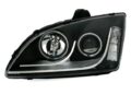 Φανάρια εμπρός angel eyes led για Ford Focus (2005-2008) - μαύρα , με λάμπες (Η1) - σετ 2τμχ. € 421,1