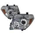 Φανάρια εμπρός led angel eyes για Nissan Navara / Pathfinder (2005-2009) - chrome , με λάμπες (Η1) - σετ 2τμχ. € 310,1