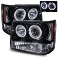 Φανάρια εμπρός angel eyes για Jeep Grand Cherokee (1993-1998) - μαύρα , με λάμπες (Η1) - σετ 2τμχ. € 289,7