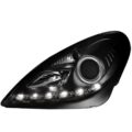 Φανάρια εμπρός led για Mercedes R171 CLK (2004-2011) , μαύρα , με λάμπες (Η1) - σετ 2τμχ. € 884,3