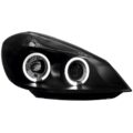 Φανάρια εμπρός angel eyes για Renault Clio ΙΙΙ (2005+) - μαύρα , με λάμπες (Η1) - σετ 2τμχ. € 325,7