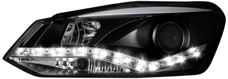 Φανάρια εμπρός led για Vw Polo 6R (2009+) - μαύρα , με λάμπες (Η1) - σετ 2τμχ. € 433,1