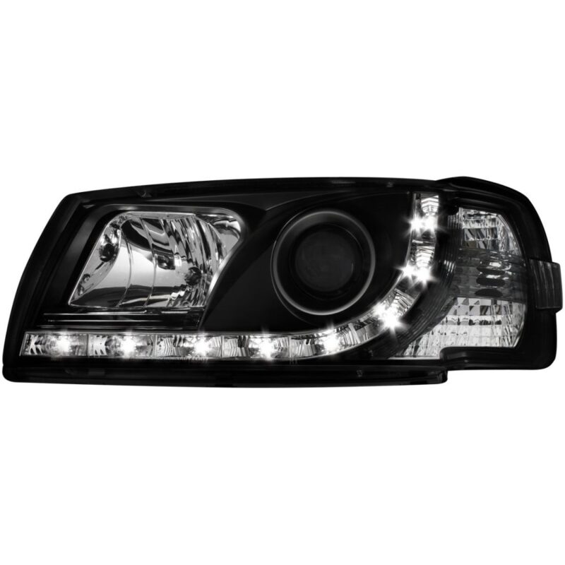 Φανάρια εμπρός led για Vw Transporter T4 (1997-2003) , μαύρα , με λάμπες (Η1) - σετ 2τμχ. € 467,3