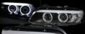 Φανάρια εμπρός angel eyes για BMW X5 (2003-2007) - μαύρα , με λάμπες (Η1) - σετ 2τμχ. € 631,7