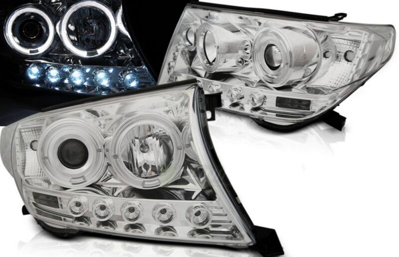 Φανάρια εμπρός led angel eyes για Toyota Land Cruiser FJ200 (2007+) - chrome , με λάμπες (Η1) - σετ 2τμχ. € 391,1