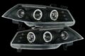 Φανάρια εμπρός angel eyes για Renault Megane (2002-2005) , black , με λάμπες (Η1) - σετ 2τμχ. € 342,5