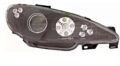 Φανάρια εμπρός angel eyes για Peugeot 206 - μαύρα με led , με λάμπες (Η1) - σετ 2τμχ. € 253,1