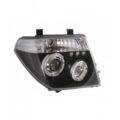 Φανάρια εμπρός led angel eyes για Nissan Navara / Pathfinder (2005-2009) - μαύρα , με λάμπες (Η1) - σετ 2τμχ. € 310,1