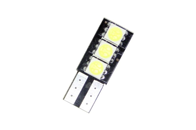 Led λάμπα τύπου Τ10 10W με 3 SMD led από τη μία πλευρά - CANBUS - 1τμχ. € 4,7