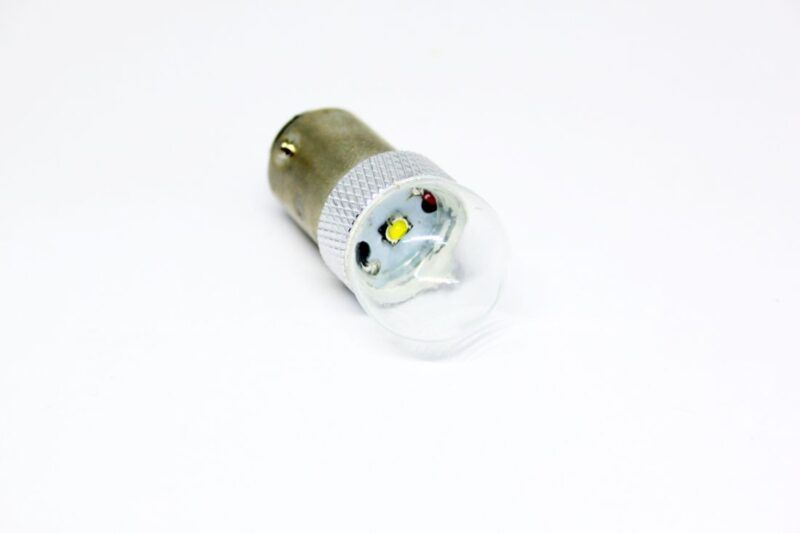 Led λάμπα BA15S me 5W CREE led γυάλινο διπλού φωτισμού λευκή - 1τμχ. € 8,3