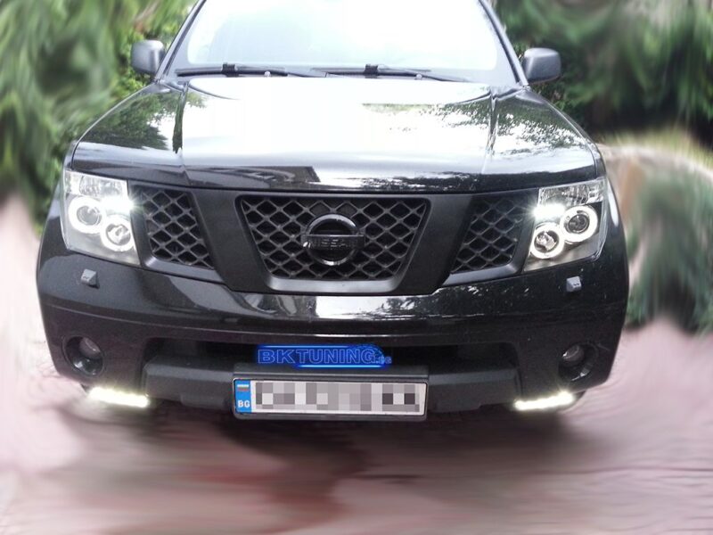 Φανάρια εμπρός led angel eyes για Nissan Navara / Pathfinder (2005-2009) - chrome , με λάμπες (Η1) - σετ 2τμχ. € 310,1