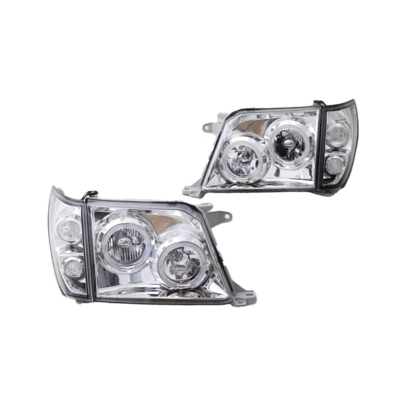 Φανάρια εμπρός angel eyes για Toyota Land Cruiser FJ90 (1996-2003) - chrome , με λάμπες (Η1) - σετ 2τμχ. € 265,1