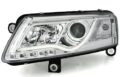 Φανάρια εμπρός led lightbar για Audi A6 C4 (2004-2008) - chrome , χωρίς λάμπες (Η7) - σετ 2τμχ. € 589,7