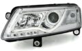 Φανάρια εμπρός led lightbar για Audi A6 4F (2004-2008) - chrome , με λάμπες (Η1) - σετ 2τμχ. € 493,7