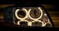 Φανάρια εμπρός angel eyes για Audi A6 (1997-2001) / Allroad 1999-2005 - μαύρα , με λάμπες (Η7) - σετ 2τμχ.