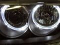 Φανάρια εμπρός angel eyes για Audi A6 (1997-2001) / Allroad 1999-2005 - μαύρα , με λάμπες (Η7) - σετ 2τμχ.