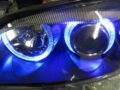 Φανάρια εμπρός angel eyes για Audi A6 (1997-2001) / Allroad 1999-2005 - μαύρα , με λάμπες (Η7) - σετ 2τμχ.