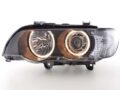 Φανάρια εμπρός angel eyes για BMW X5 E53 (1999-2003) - μαύρα , χωρίς λάμπες (Η7) - σετ 2τμχ.