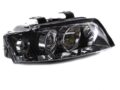 Φανάρια εμπρός για Audi A4 B6 (2001-2004) - μαύρα , χωρίς λάμπες (Η1) - σετ 2τμχ.
