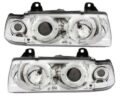 Φανάρια εμπρός angel eyes για BMW E36 (1991-1999) 4d sedan - chrome , με λάμπες (Η1) - σετ 2τμχ.