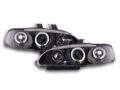 Φανάρια εμπρός angel eyes για Honda Civic 2/3 πορτο (1992-1995) - μαύρα , με λάμπες (Η1) - σετ 2τμχ.