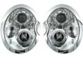 Φανάρια εμπρός angel eyes για Mini Cooper (2002-2004) - chrome , με λάμπες (Η1) - σετ 2τμχ.