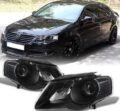 Φανάρια εμπρός για Vw Passat B6 (2005-2010) - μαύρα , χωρίς λάμπες (Η7) - σετ 2τμχ.