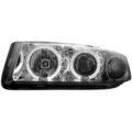 Φανάρια εμπρός angel eyes για Seat Leon /Toledo (1999-2004) - chrome , με λάμπες (Η1) - σετ 2τμχ.