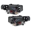 Φανάρια εμπρός angel eyes για Seat Leon /Toledo (1999-2004) - chrome , με λάμπες (Η1) - σετ 2τμχ.