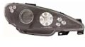 Φανάρια εμπρός angel eyes για Peugeot 206 - μαύρα με led , με λάμπες (Η1) - σετ 2τμχ.