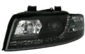 Φανάρια εμπρός led για Audi A4 (2001-2004) - μαύρο , με λάμπες (Η1) - σετ 2τμχ.