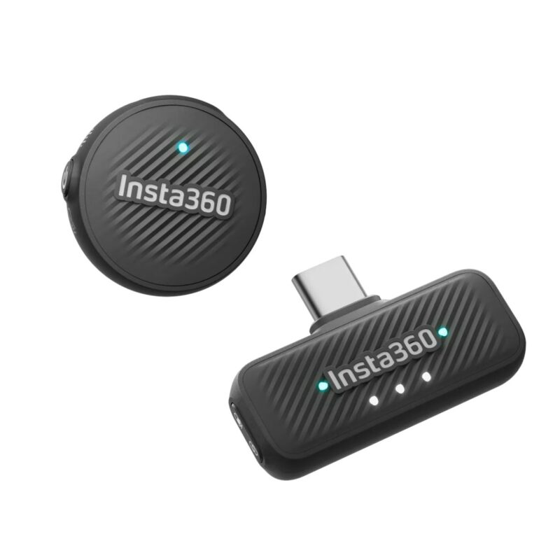 Insta360 Mic Air (1 Transmitter, 1 Receiver) - 10H Battery, 300m wireless range, built-in noise redu