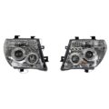 Φανάρια εμπρός led angel eyes για Nissan Navara / Pathfinder (2005-2009) - chrome , με λάμπες (Η1) - σετ 2τμχ.