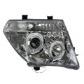 Φανάρια εμπρός led angel eyes για Nissan Navara / Pathfinder (2005-2009) - chrome , με λάμπες (Η1) - σετ 2τμχ.