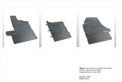 Λαστιχένια πατάκια Frogum για FIAT Ducato / PEUGEOT Boxer / CITROEN Jumper II (2007+) - 3τμχ. - € 44,9 Λαστιχένια πατάκια Frogum για FIAT Ducato / PEUGEOT Boxer / CITROEN Jumper II (2007+) - 3τμχ.