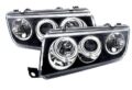 Φανάρια εμπρός angel eyes για Skoda Fabia (1999-2007) , μαύρα , χωρίς λάμπες (Η7) - σετ 2τμχ.