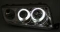 Φανάρια εμπρός angel eyes για Skoda Fabia (1999-2007) , μαύρα , χωρίς λάμπες (Η7) - σετ 2τμχ.