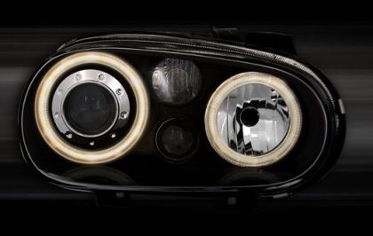 Φανάρια εμπρός angel eyes για Vw Golf IV R32 - μαύρα , χωρίς λάμπες (Η7) - σετ 2τμχ. - € 411,9 Φανάρια εμπρός angel eyes για Vw Golf IV R32 - μαύρα , χωρίς λάμπες (Η7) - σετ 2τμχ.