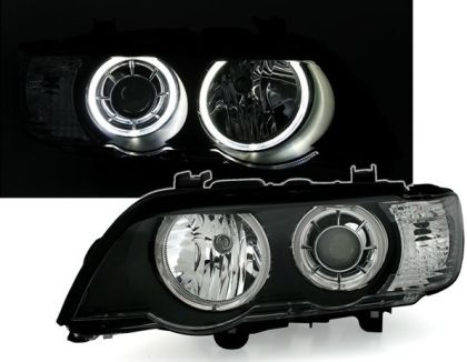 Φανάρια εμπρός angel eyes για BMW X5 E53 (1999-2003) - μαύρα , χωρίς λάμπες (Η7) - σετ 2τμχ. - € 552,9 Φανάρια εμπρός angel eyes για BMW X5 E53 (1999-2003) - μαύρα , χωρίς λάμπες (Η7) - σετ 2τμχ.