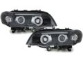 Φανάρια εμπρός angel eyes για BMW X5 (1999-2003) - black , με λάμπες (Η1) - σετ 2τμχ.