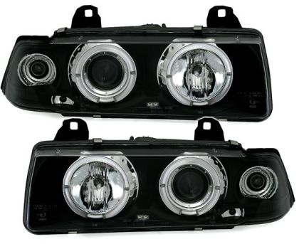 Φανάρια εμπρός angel eyes για BMW E36 (1991-1999) 4d sedan - black , με λάμπες (Η1) - σετ 2τμχ. - € 407,9 Φανάρια εμπρός angel eyes για BMW E36 (1991-1999) 4d sedan - black , με λάμπες (Η1) - σετ 2τμχ.