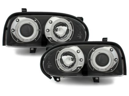 Φανάρια εμπρός angel eyes για Vw Golf ΙΙΙ - black , με λάμπες (Η1) - σετ 2τμχ. - € 327,9 Φανάρια εμπρός angel eyes για Vw Golf ΙΙΙ - black , με λάμπες (Η1) - σετ 2τμχ.