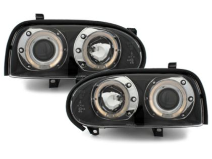 Φανάρια εμπρός angel eyes για Vw Golf ΙΙΙ - black , με λάμπες (Η1) - σετ 2τμχ. - € 327,9 Φανάρια εμπρός angel eyes για Vw Golf ΙΙΙ - black , με λάμπες (Η1) - σετ 2τμχ.