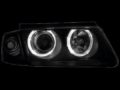 Φανάρια εμπρός angel eyes για Vw Passat 3Β/B5 (1997-2000) - μαύρα , χωρίς λάμπες (Η7) - σετ 2τμχ.